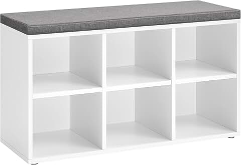 Shoe Storage Bench with Cushioned Seat
