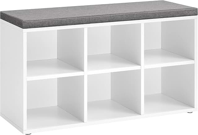 Shoe Storage Bench with Cushioned Seat