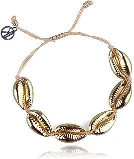 Handmade Gold Sea Shell Beaded Charm Bracelet for Women