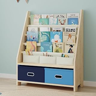 4-Tier Wooden Kids Book and Toy Shelf