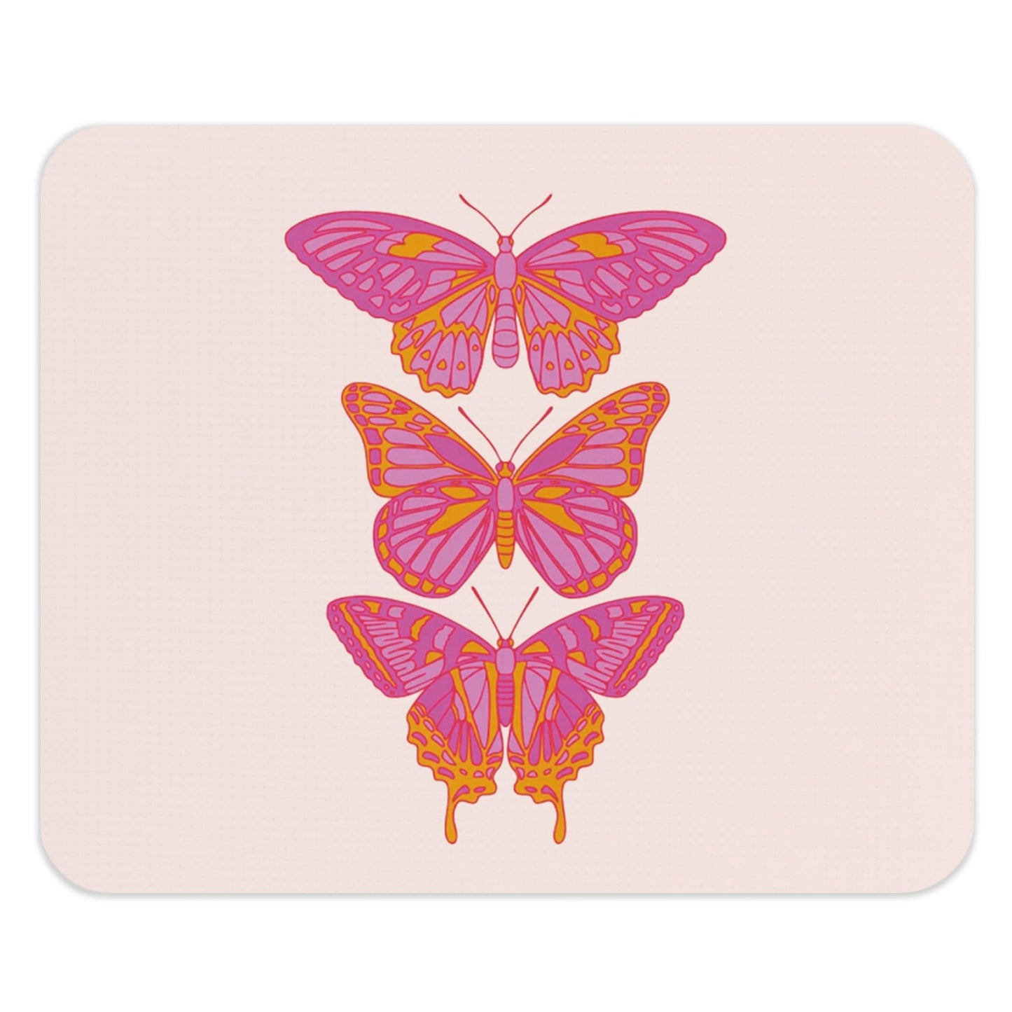 Pink Butterfly Mouse Pad for Gaming and Work