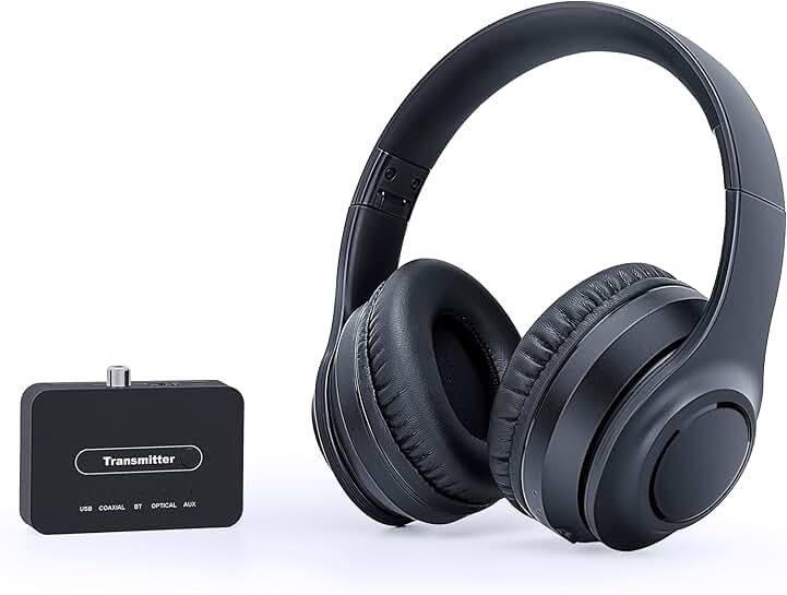 Wireless Bluetooth TV Headphones with Noise Cancelling and Long Battery