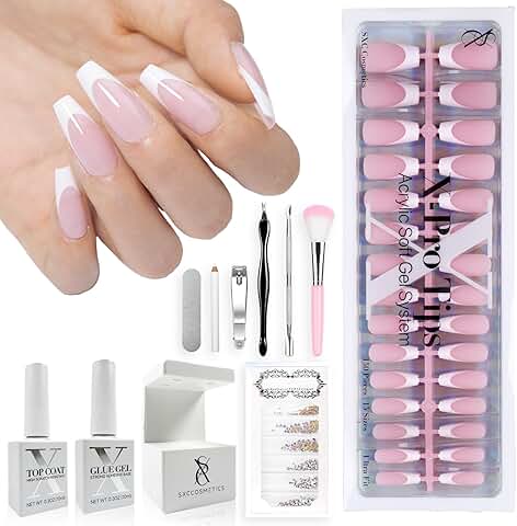 Pink French Tip Press-On Nails Starter Kit