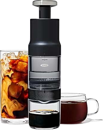 Portable manual coffee maker for hot and cold brews