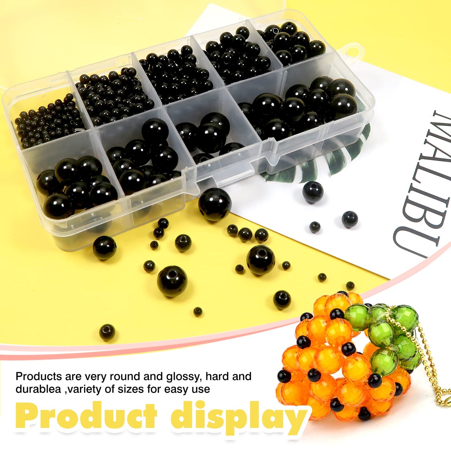 736pcs Black Safety Noses for Amigurumi & Dolls (3mm-12mm)