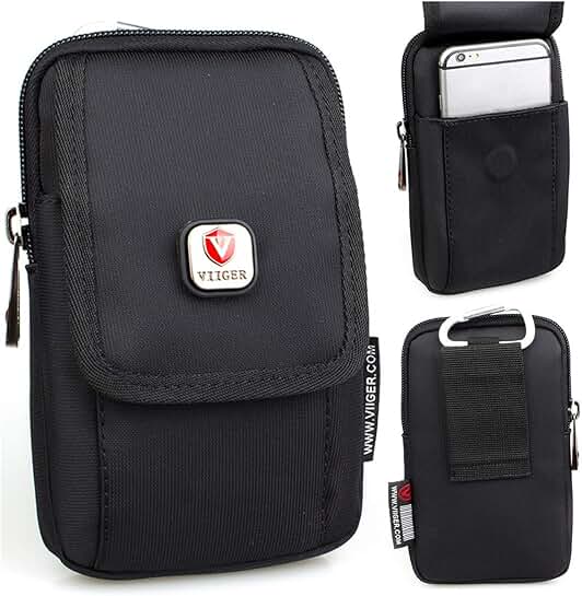 Dual Canvas Phone Holster with Belt Loop and Magnetic Flap