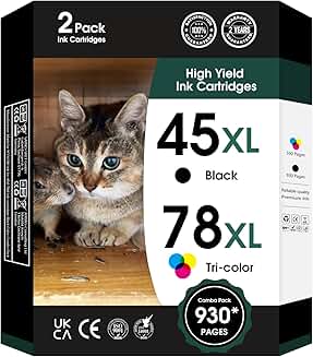 Black and color ink cartridge set for printers