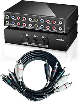 Five 6ft RCA Cables with AV Switch and Video Splitter