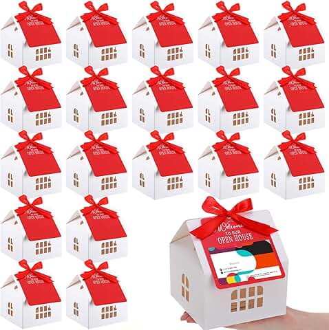 25 House-Shaped Gift Boxes with Greeting Cards for Real Estate Agents