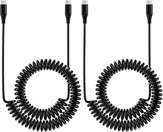 Coiled USB-C to USB-C Cable for Fast Charging