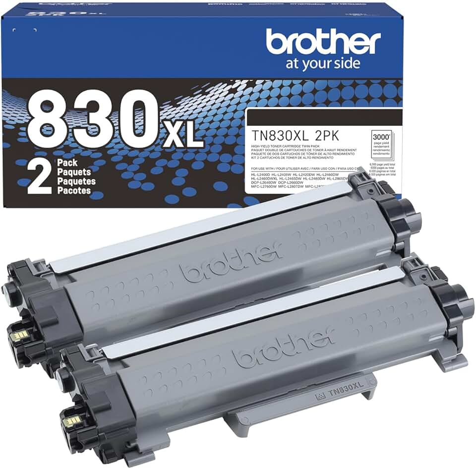 Black High Yield Printer Toner Cartridge 2-Pack
