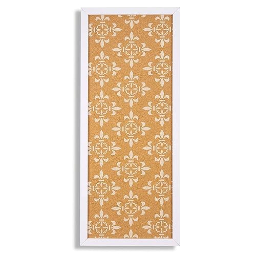 Decorative Cork Bulletin Board for Walls, 10x24 inches