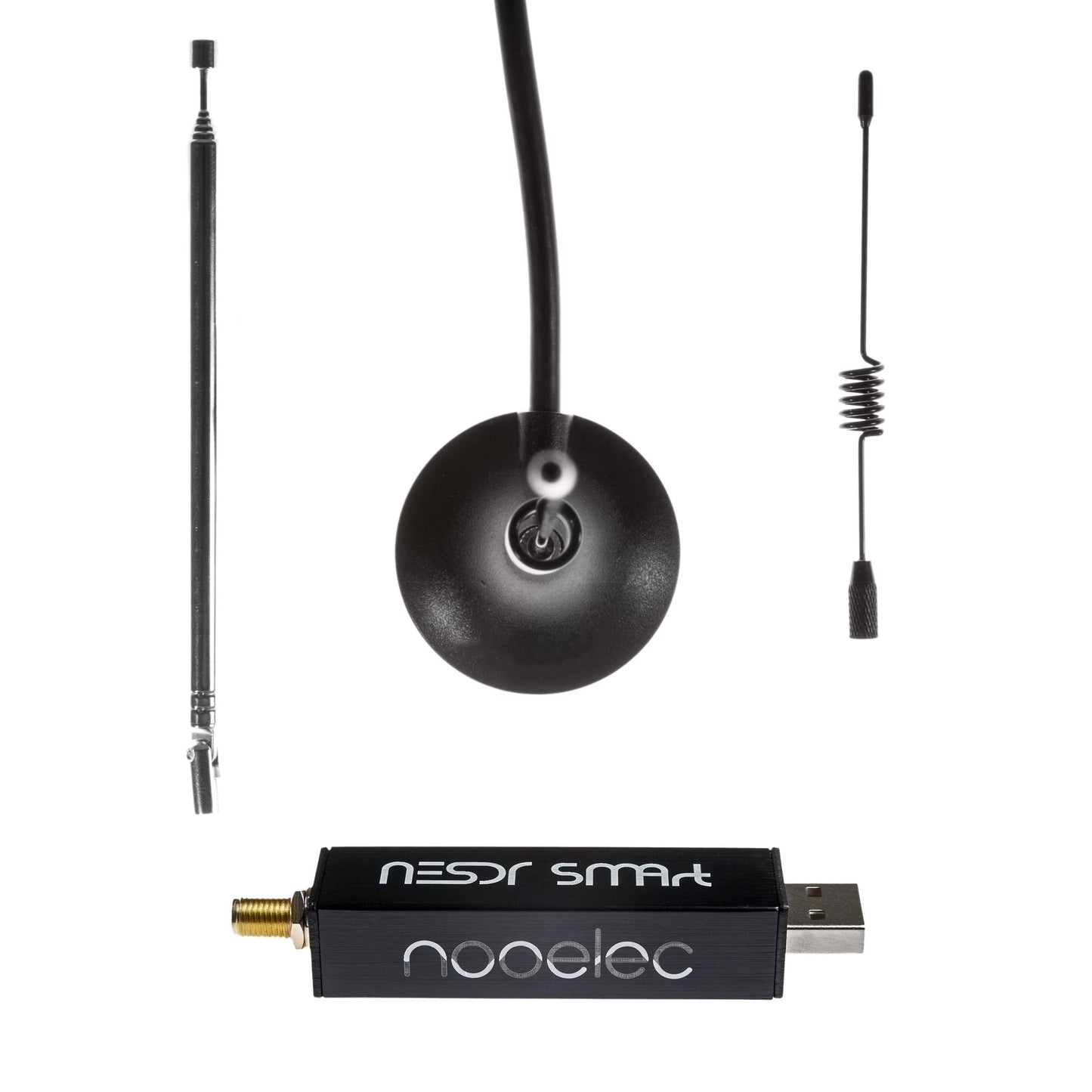 NESDR Smart v4 Bundle - Premium RTL-SDR w/Aluminum Enclosure, 0.5PPM TCXO, SMA Input & 3 Antennas. RTL2832U & R820T2-Based Software Defined Radio.