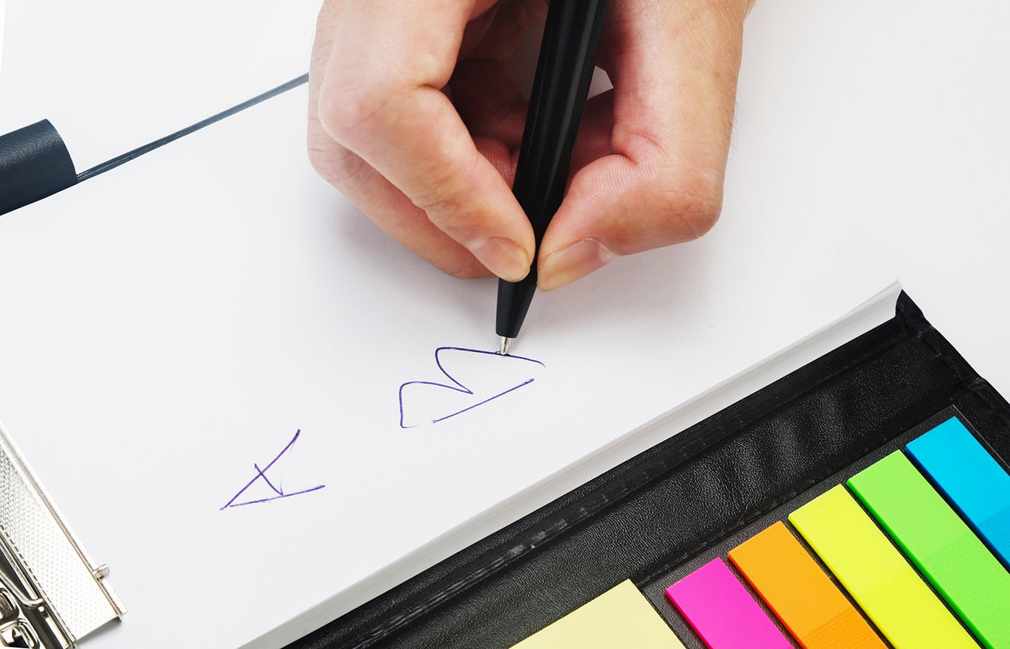 Sticky Notes and Page Markers Set with Pen and Holder