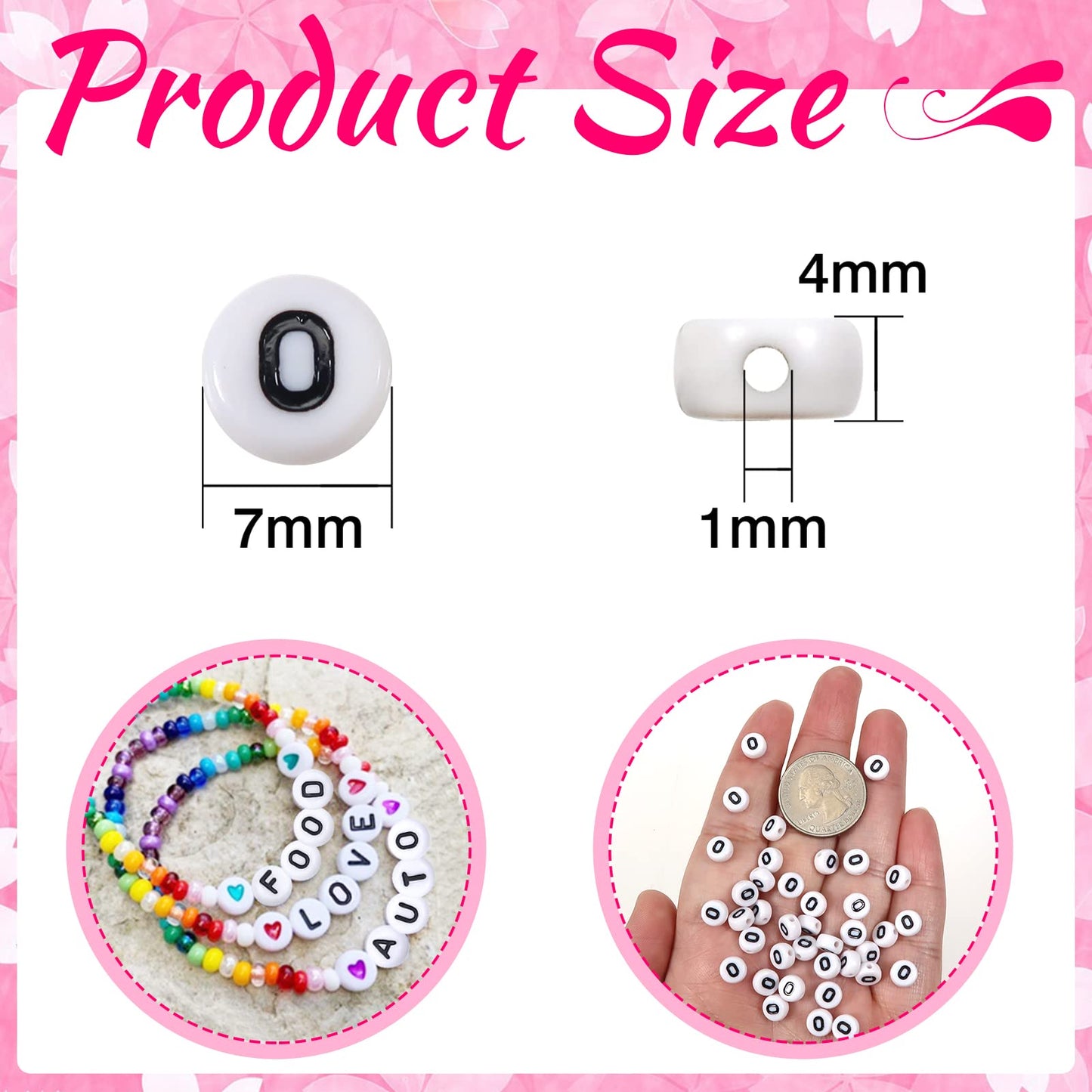 White and Black Acrylic Letter Beads for DIY Jewelry Making
