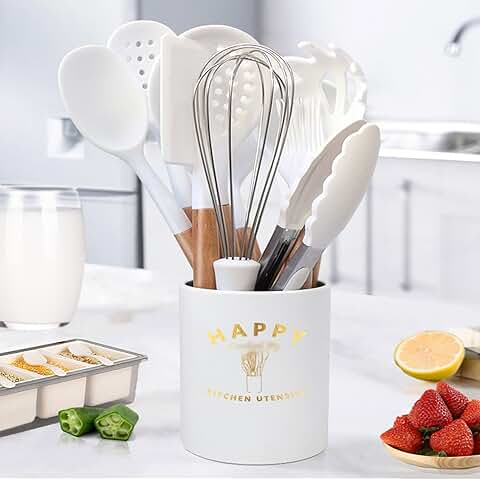 11-Piece Silicone Kitchen Utensil Set with Holder
