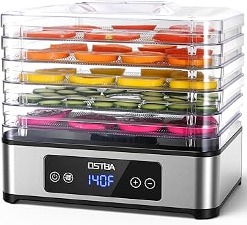 Food Dehydrator with 5 Trays, 400W, Timer, Temp Control