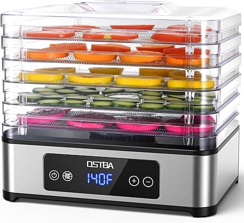 Food Dehydrator with 5 Trays, 400W, Timer, Temp Control