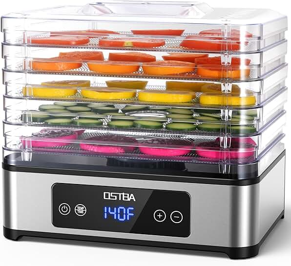 Food Dehydrator with 5 Trays, 400W, Timer, Temp Control