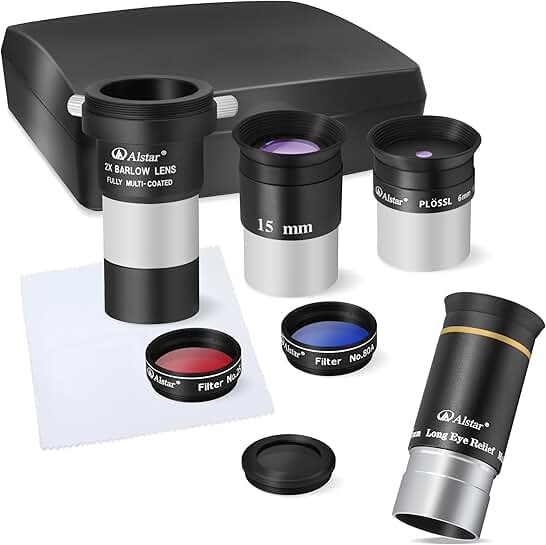 1.25-inch 66-Degree Telescope Eyepiece with 8-Piece Accessory Kit