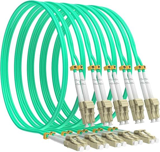 10m OM3 LC to LC Fiber Patch Cable, 5 Pack