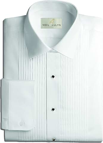 Men's Tuxedo Shirt with Laydown Collar and Pleats