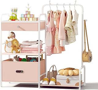 Kids Clothing Rack with Storage Shelf