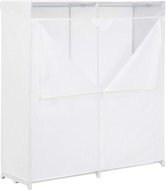 Freestanding Storage Closet with Cover in White