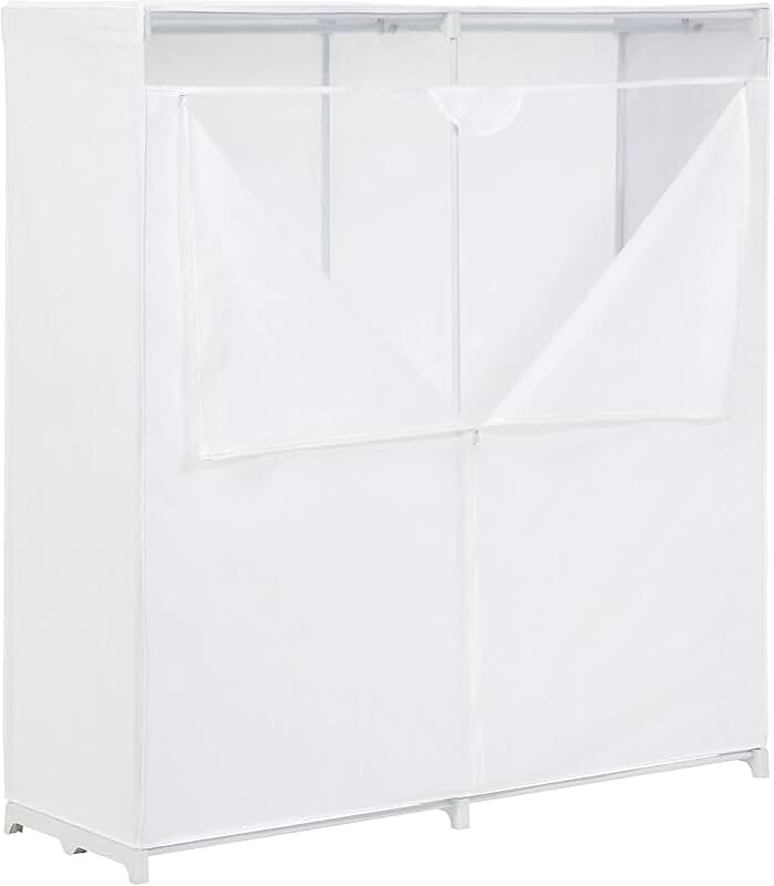 Freestanding Storage Closet with Cover in White