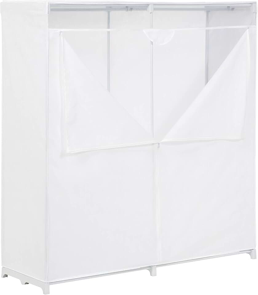 Freestanding Storage Closet with Cover in White