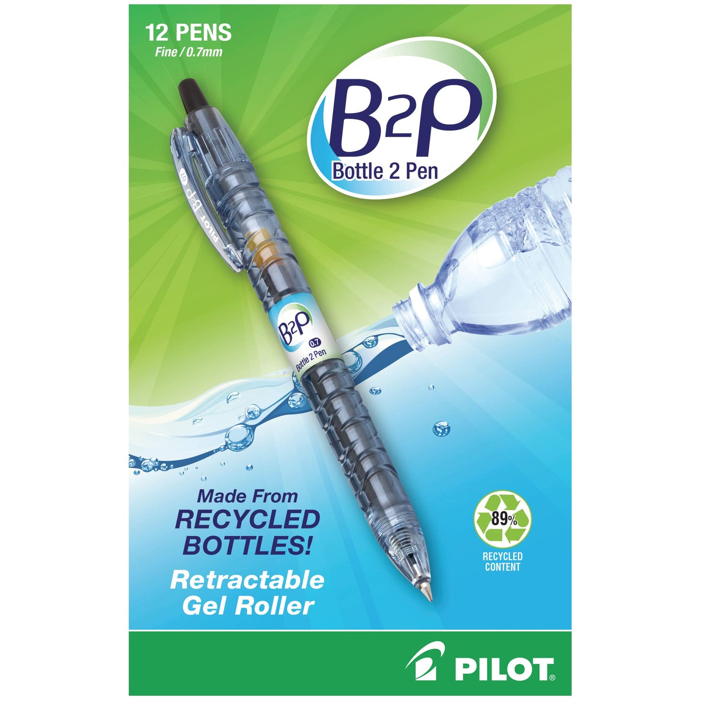 Pack of 12 Retractable Gel Pens, Fine Point, 0.7 mm