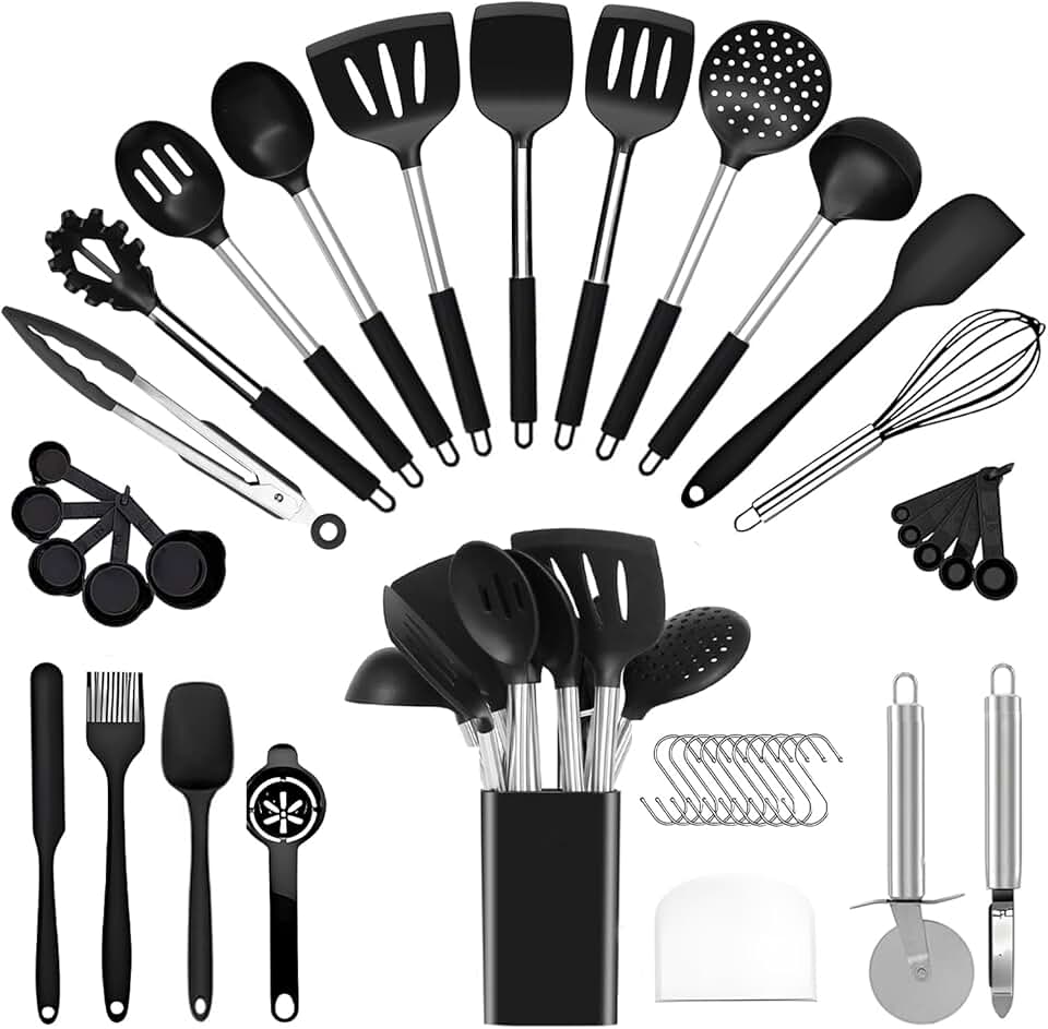 40-Piece Silicone and Metal Kitchen Utensil Set