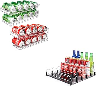 Two-Pack Rolling Soda Can Organizer for Refrigerator