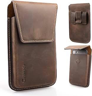 Leather Cell Phone Holster with Belt Clip for Smartphones
