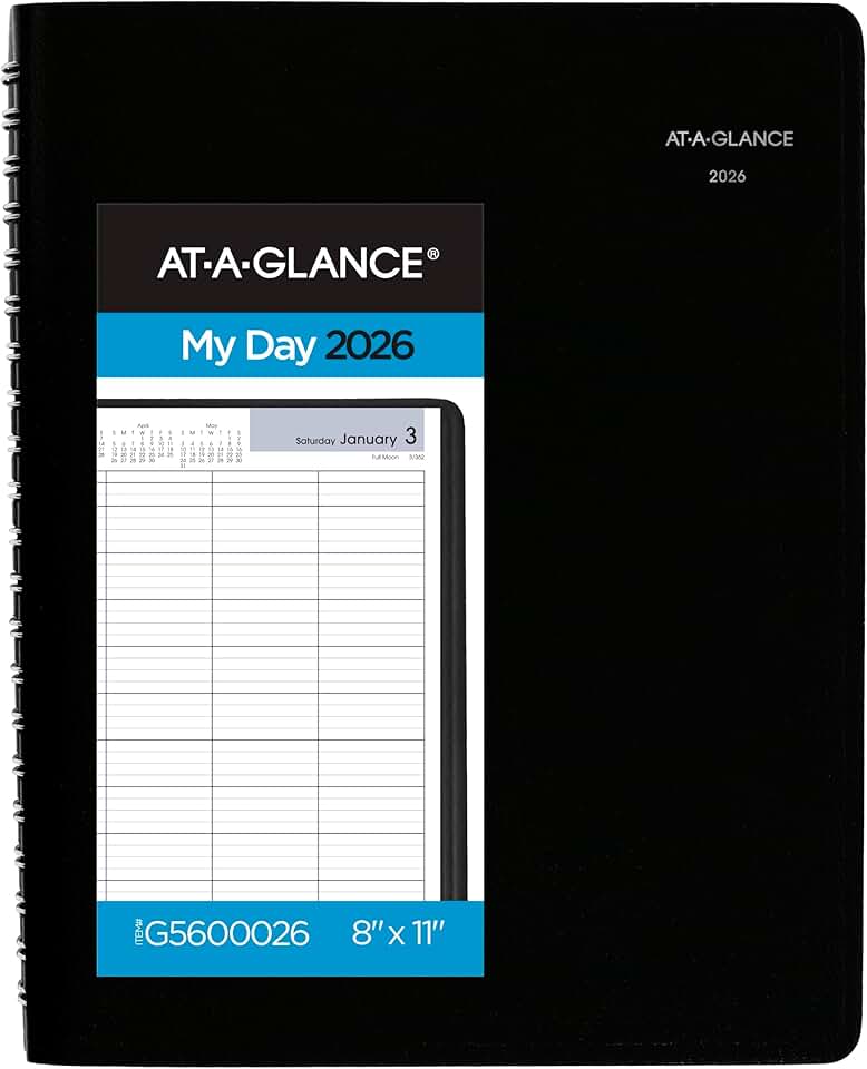 Daily Group Appointment Book, 8x11, Large, Black