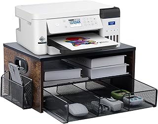 Desktop printer stand with storage shelves and organizer