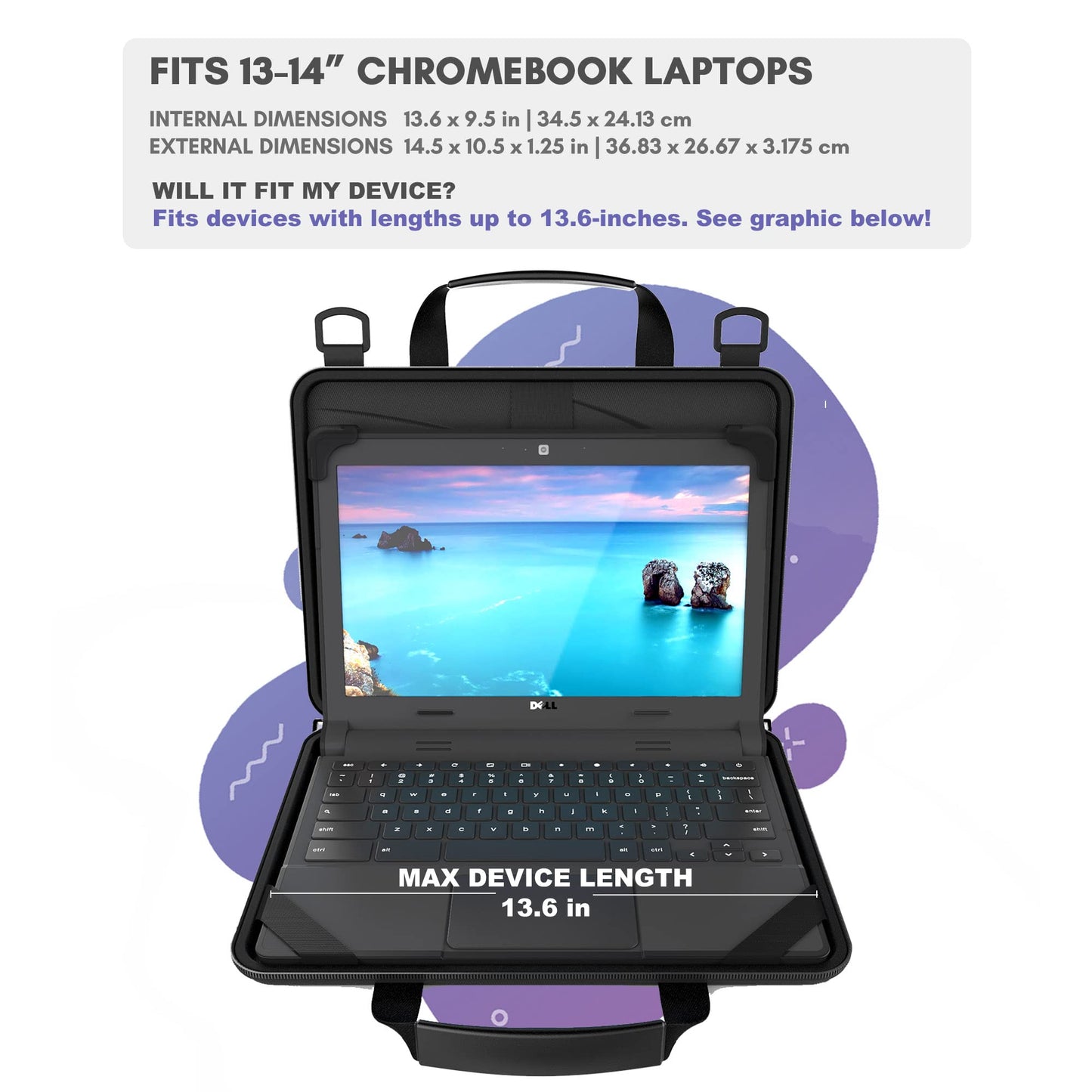13-14 inch Always on Pouch Work In Case For Chromebook and Laptops, Designed For Students, Classrooms, and Business