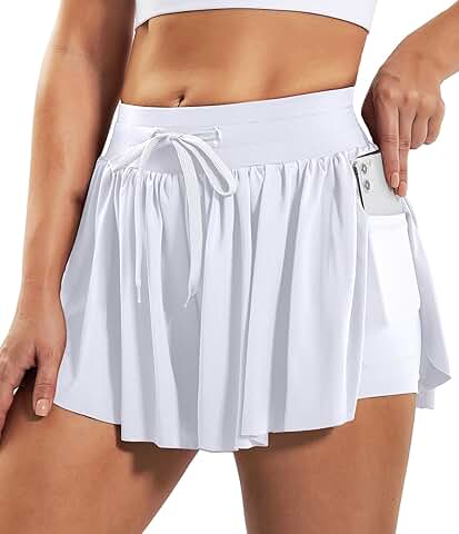 Flowy High-Waisted Women's Butterfly Shorts for Running and Tennis
