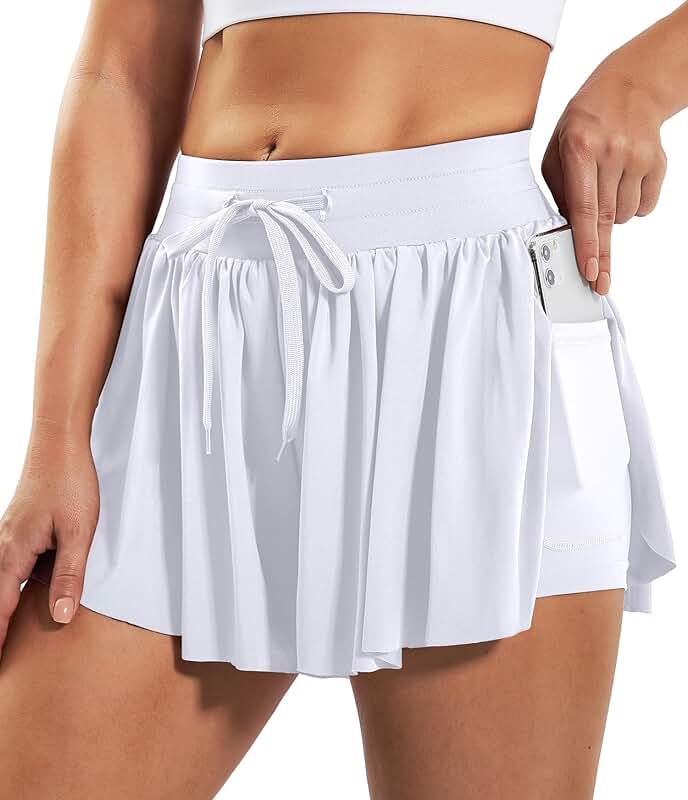 Flowy High-Waisted Women's Butterfly Shorts for Running and Tennis