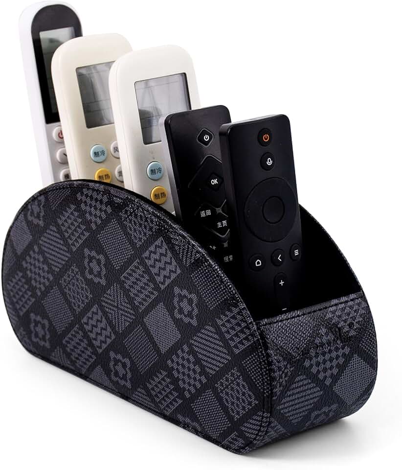 Multi-compartment PU Leather Remote and Office Organizer