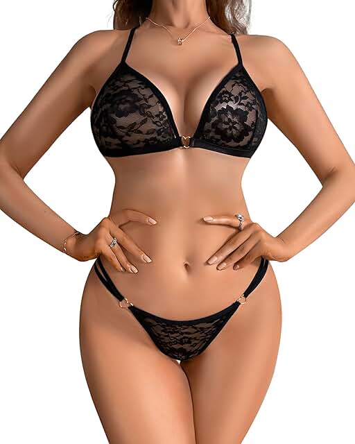 Women's Lace Babydoll and Panty Set