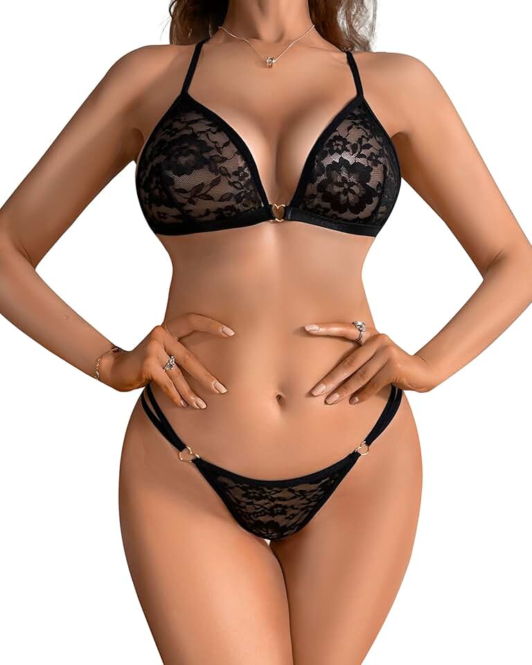 Women's Lace Babydoll and Panty Set