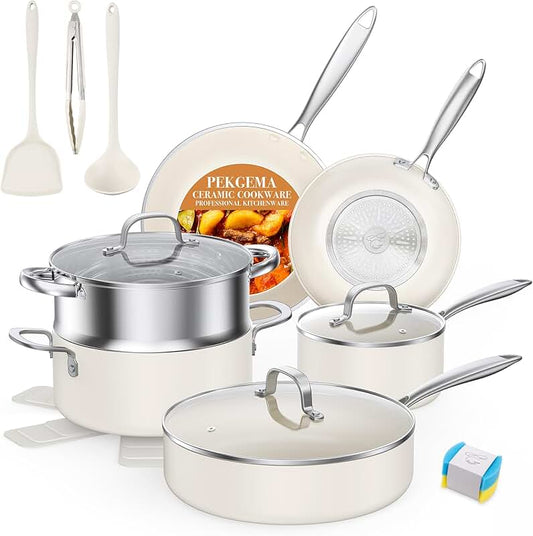 Stainless Steel Milk Pot with Lid and Handle