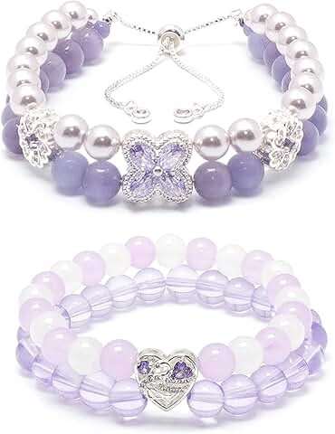 Elegant adjustable pearl and cubic zirconia bracelet set for women