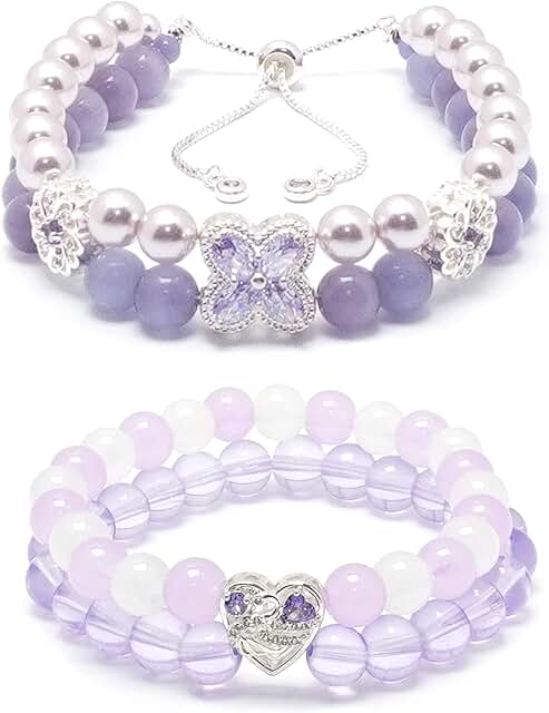 Elegant adjustable pearl and cubic zirconia bracelet set for women