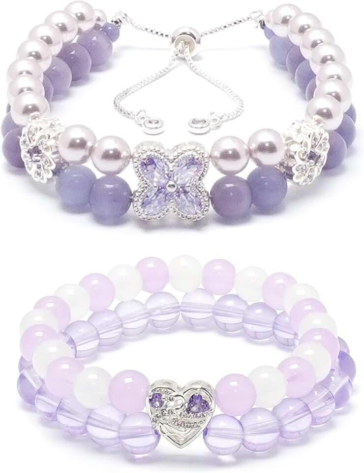 Elegant adjustable pearl and cubic zirconia bracelet set for women