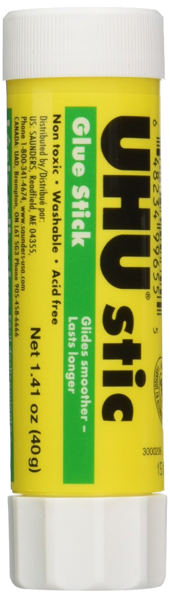Pack of 6 clear and white glue sticks, 1.41 oz each