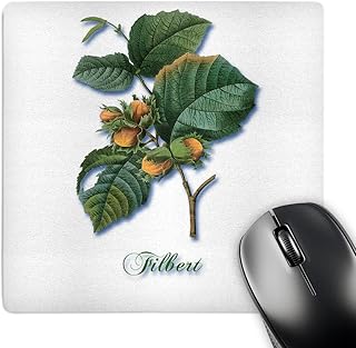 Botanical Print of Filbert Nuts on Branch Mouse Pad