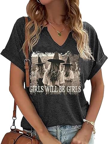 Girls' Halloween Witch T-Shirt for Women
