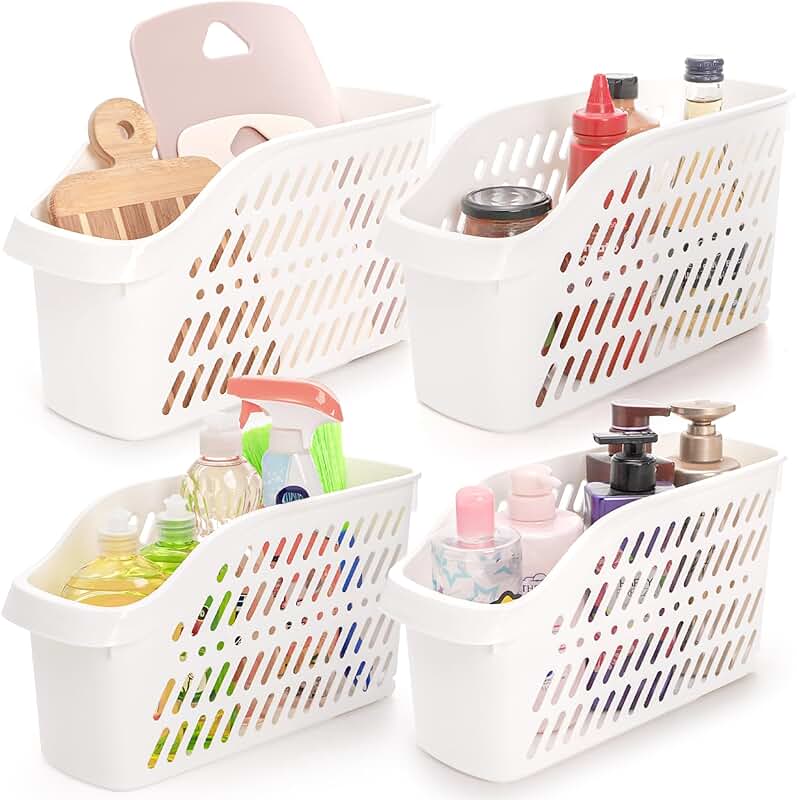 Four Plastic Under Sink Organizers with Wheels